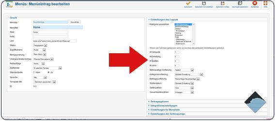 joomla bloglayout menu