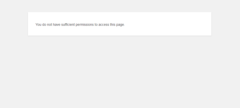 Wordpress no access to this Page